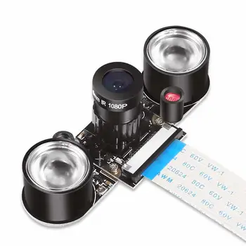 Raspberry Pi 3 b+ Modul Kamery Noční Vidění Kamera Nastavitelný Focus 5MP OV5647 Webcam Video 1080p s 2 Infračervené IR LED Světla