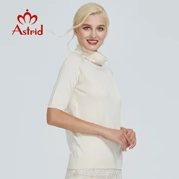 Astrid 2019 Podzim nové příjezdu svetr ženy módní top balck vysoce kvalitní krátký rukáv slim tenká bavlna ženy svetr MS-004