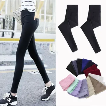 Jaro Vysoký Pasu Dámské Kalhoty v Kleci Streetwear Bílá Černá Stretch Dámské Kalhoty Slim Legíny Ženy Plus Velikost