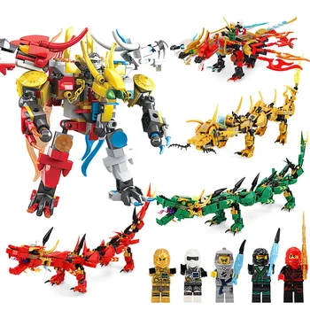 Transformace hračky Ninjagoed Kompatibilní Golden Dragon Mech Tvůrce Draka 2 V 1 Diy Vzdělávací Stavební Bloky Pro Childrentoy