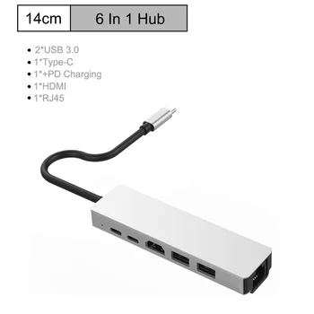 Typ C HUB USB ROZBOČOVAČ na Více USB 3.0 HDMI Adaptér Ethernet Rj45 Lan Adaptér pro MacBook Pro Typ C 3.0 Rozbočovač Se 7 porty USB C HUB