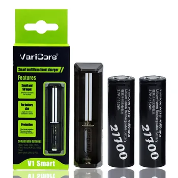VariCore V1 18650 Smart baterie Nabíječka + 2KS VariCore 21700 Li-ion Baterie 3.7 V 4100mA V-21D 35A baterie E-cigarettey