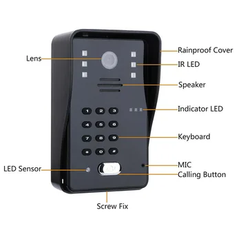 Bezdrátové WI-fi Video Dveřní Telefon Zvonek IP Intercom Systém 1080P AHD Kamera Podpora heslo,500 Rozpoznání Obličeje odemknout