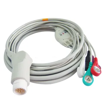 2020 Kompatibilní pro Philips/HP 12Pin MP20/VM6 Pacienta Monitorovat EKG Kabel Jeden Kus 5 Leadwire, Kabel Monitoru Snap End AHA .TPU