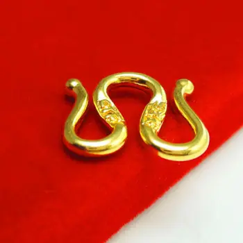 Autentické 9K Žluté Zlato Náhrdelník Spona/ Dožadoval M&W Tvar náhrdelník Sponou