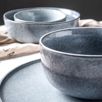 ANTOWALL Nordic jednoduchý styl domů šedá keramika nádobí jíst talíře, hrnky na kávu