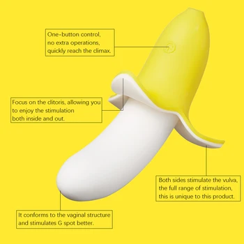 Banán ve tvaru Klitorisu Vibrátor G-spot Vaginální Stimulátor Měkké Silikonové Dildo Ženské Masturbátor Roztomilý, Dospělý Sex Hračka pro Ženy