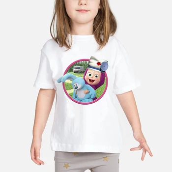 Dětské roztomilé tričko dětské krátký rukáv oblečení roztomilý kreslený zvířat strana top T-shirt Martha a nést