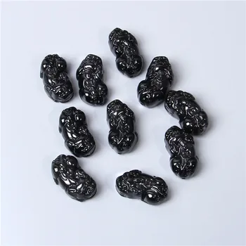 1 ks 16*28 mm Zlato Obsidian Pixiu Kouzlo Náhrdelník Pro Vrtané Vyřezávané Přírodní Obsidian Amulet Řemeslo DIY Výrobu Šperků Náramky