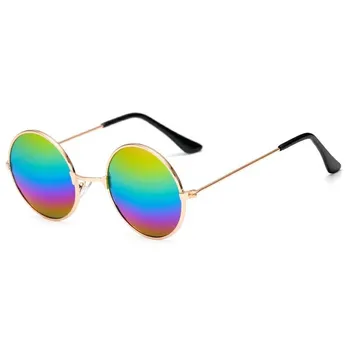 2019 nové muže a ženy, dětské sluneční brýle kulatý retro módní dětské brýle klasické značky design kovové sluneční brýle