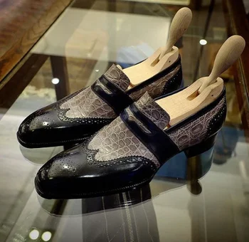 2020 Pánské Boty Nové Módní Ručně vyráběné Pu Kůže Classic Slip-on Boty, Nízký Podpatek Elegantní Ležérní Mokasíny Boty Zapatos 4M885