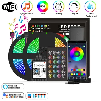 WI-fi LED Strip Světla RGB 5050 Led Světla Pásky Flexibilní Pásky Diod 30 M-5M DC 12V S WIFI Controller Pro Dekorace Pokoje