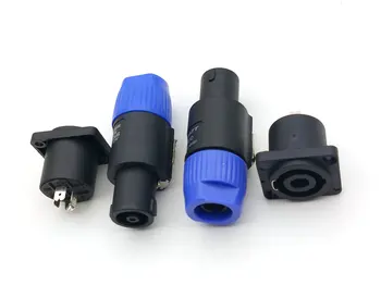 10SET modré (10KS Speakon 4 Pólový Konektor Samec +10KS samice) Kompatibilní Audio Kabel