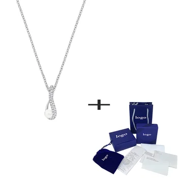SWA Módní Nové ELEANOR Jemný A Elegantní Náhrdelník Crystal Pearl Dámy Klíční kost Řetěz Poslat Páry, Luxusní Šperky, Dárky