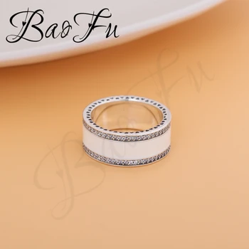 Baofu Originální 925 Sterling Silver Prsten Luxusní Smalt Široký Prsten Vhodný Pro Originální Dámy Party Dárky High-End Šperky