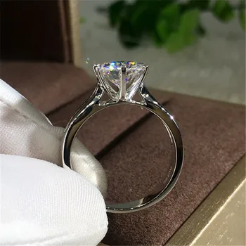 CC Prsteny Pro Ženy S925 Silver Klasické Jemné Šperky, svatební Svatební Zirkony Zásnubní Princess Prsten Drop Shipping CC3158