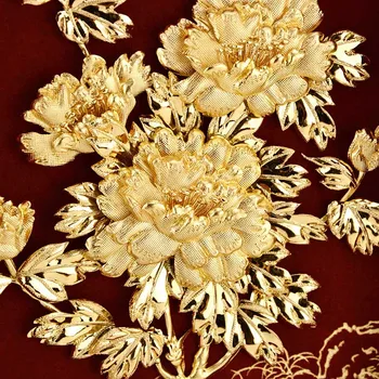 Asklove 3D Růže Květ obrázky 24k Gold Leaf Malování wall art dekor obrázky Tradiční Čínské malby Domácí Výzdoba Řemesla