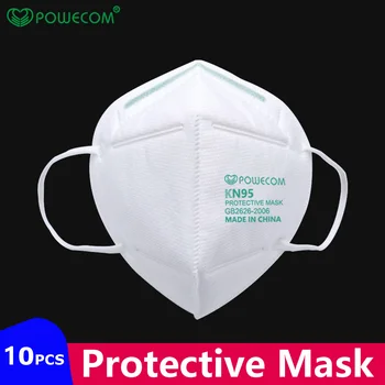 Powecom Maska KN95 Filtr, Maska na Obličej Bezpečnosti Prodyšná Maska 95% Filtrace Úst Muflové Kryt Ochranný Respirátor kn95masks