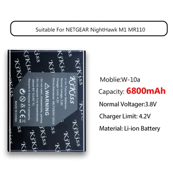 W-10A Mobilní Telefon Baterie 6800mAh Pro NETGEAR NightHawk M1 MR110 +Sledovací Číslo