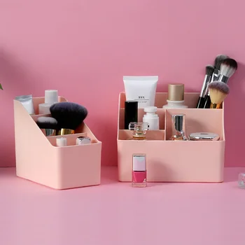 Plastové Desktop Drobnosti Skladování Make-Up Organizátor Kosmetické Make-Up Štětce Pouzdro Home Office Koupelna Úložný Box