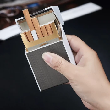 Kovové Pouzdro na Cigarety Box s USB Zapalovač 20ks Kapacita Vodotěsný Držák na Cigarety Elektronické Lehčí Elektrické Gadgets pro Muže