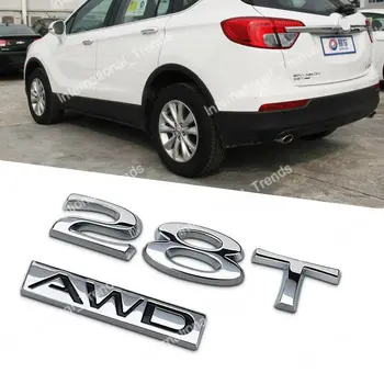 Kovové 28T AWD Auto Znak Víko Zavazadlového prostoru Boční Blatník Obtisk Nálepka pro Buick Enclave Auto Dekorace