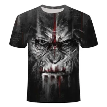 2020 Nové Pánské T-Košile 3D Tisk Zvířat, Monkey T-Košile Krátký Rukáv Funny Design Ležérní Top T-Shirt Dropshipping
