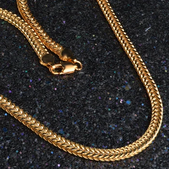 Plochý 20 Inch 6MM Vysoce Kvalitní Náhrdelník Zlaté Barvy Módní Řetězce Šperky Pro Ženy A Muže Doprava Zdarma Hip Hop