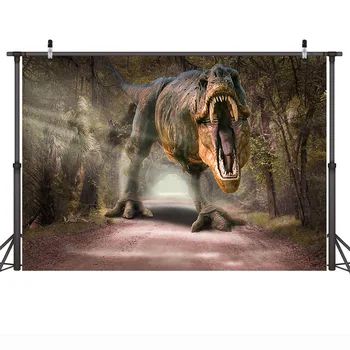 Fotografické Pozadí Dinosaur Theme Party Pozadí Jurassic World Photocall Džungle Narozeniny Fotografické Pozadí