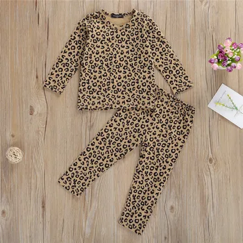 Děti pyžama dětská pyžama dětské leopard tisk pyžama soupravy dívky chlapce pyžama pyžama bavlněné noční prádlo oblečení děti oblečení