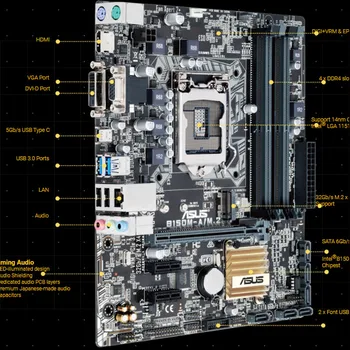 Základní deska Asus B150M-A/M. 2 Socket LGA 1151 Core i7, i5, i3, Pentium, Celeron základní Deska ploše Původní B150 DDR4 64GB M. 2 Použité