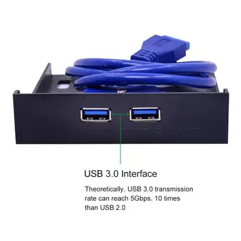 USB3.0 Floppy Disk Přední Prkénko 3,5-Palcový 19pin Turn Usb3. 0 Dual-Port DIY Rozšiřuje Jedna plus Dvě
