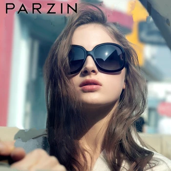 PARZIN Polarizované sluneční Brýle, Ženy Značky Designer Ženy Nadrozměrné Sluneční Brýle Elegantní Velký Rám Dámy Shadies UV400 Černá 6216