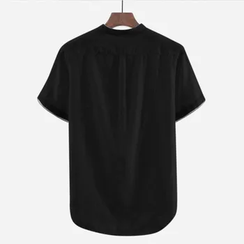2020 Letní Šortky Rukáv Muži Košile Čisté Prádlo Prodyšný materiál Slim Fit Značky Oblečení Plus Velikosti Čisté Přírody a Pánské Oblečení