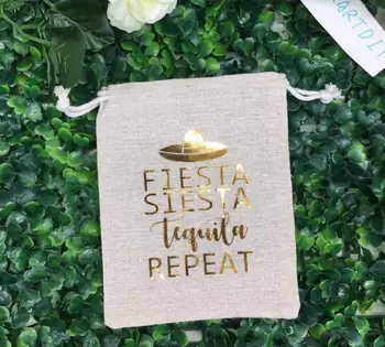 Přizpůsobit Fiesta svatební Bachelorette Kocovina oživení Survival kit prospěch Mušelínu tašky svatební sprcha party cukrovinka vaky