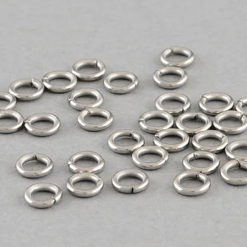 4000 kusů Nerezové Oceli Uzavřené Unsoldering Skok Kroužky Oválné Single Loop Split Kroužky pro DIY Výrobu Šperků