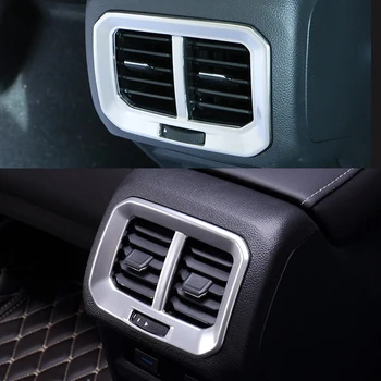 Stříbrné Vnitřní Zadní Loketní opěrka Box Air Vent Zásuvky Rám Čalounění Kryt Fit Pro VW Tiguan MK2 2016 2017 2018