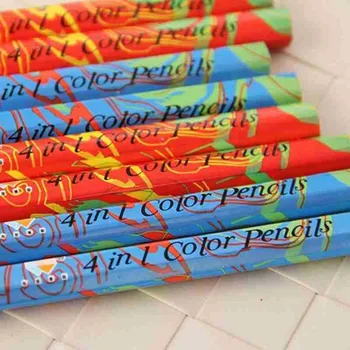 4ks/pack Barevné Šestihranné Rainbow Tužky, Pastelky, Potřeby Pro Malování Barevné Graffiti Sadu Kreslení Psací potřeby