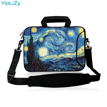 Van Gogh 10 11.6 13.3 14.1 15.6 17.3 palce kabelka Laptop ochranné pouzdro Notebook Taška S popruhem Messenger návlek SB-24818