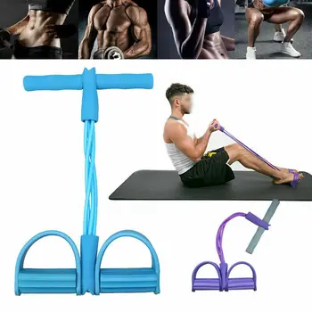 Odolnost Kapely 4 trubky pedálu fitness lano Latex Pedal Exerciser Sit-up, Pull Lano Expander gumičky Jóga zařízení