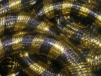 Metallic Black Gold Stripe Cyberlox Tubular Crin Prodlužování Vlasů 60 dvoře 16mm