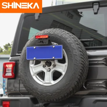 SHINEKA Registrační značky, Držák Auto Zadní Náhradní Pneumatiky Kovové spz Mount Držák Držák pro Jeep Wrangler JL 2018-2020