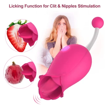 2 v 1 Lízání A vysokofrekvenční G-Spot Klitorisu Vibrátor Jazyk Vaginální Stimulátor Bradavky Masér Sex Hračky pro Ženy, Orgasmus