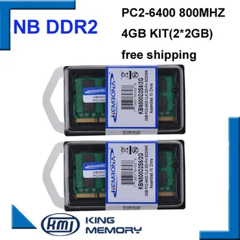 KEMBONA 800Mzh 4GB (Kit of 2 2G) DDR2 PC2-6400S 1.8 v, 200 pinů, So-DIMM Paměťový Modul Ram Memoria pro Notebook / Notebook