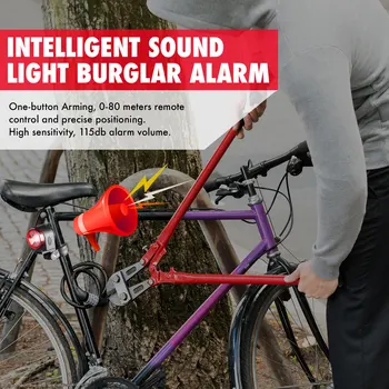 A8 Kolo Zadní světlo Brzdové Světlo s Funkcí Alarmu, Dálkové Ovládání, USB Nabíjení LED Lanterna Bike Finder Roh IPX5 Vodotěsné