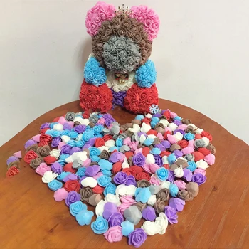 Nové 500Pcs 3,5 cm Pěnový PE Růže Umělá Květina DIY Bear Doll Svatební Falešné Květiny Scrapbooking DIY SuppliesHouse Dekor