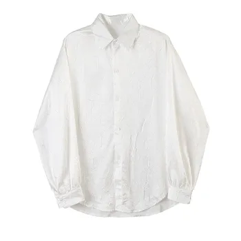 Královská Modrá Strana Košile Pánská Evropské Luxusní Oblečení Pro Pánské Elegantní Volná Halenka Bílá Košile Gothic Oblečení Vintage