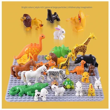 Velká Velikost Zvířat Série Model Postavy Stavební Bloky, Zvířata, Vzdělávací Hračky Pro Děti Kompatibilní Duploed Děti Dárky