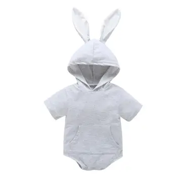 2020 Velikonoční Dítě Dítě Dívka Chlapec Králík Bunny S Krátkým Rukávem S Kapucí Romper Celkově Outfit Oblečení