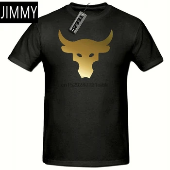 Vysoké QualityBrahma Bull tričko Rock Projekt Gym košile Pánská T(Zlato Slogan tričko)